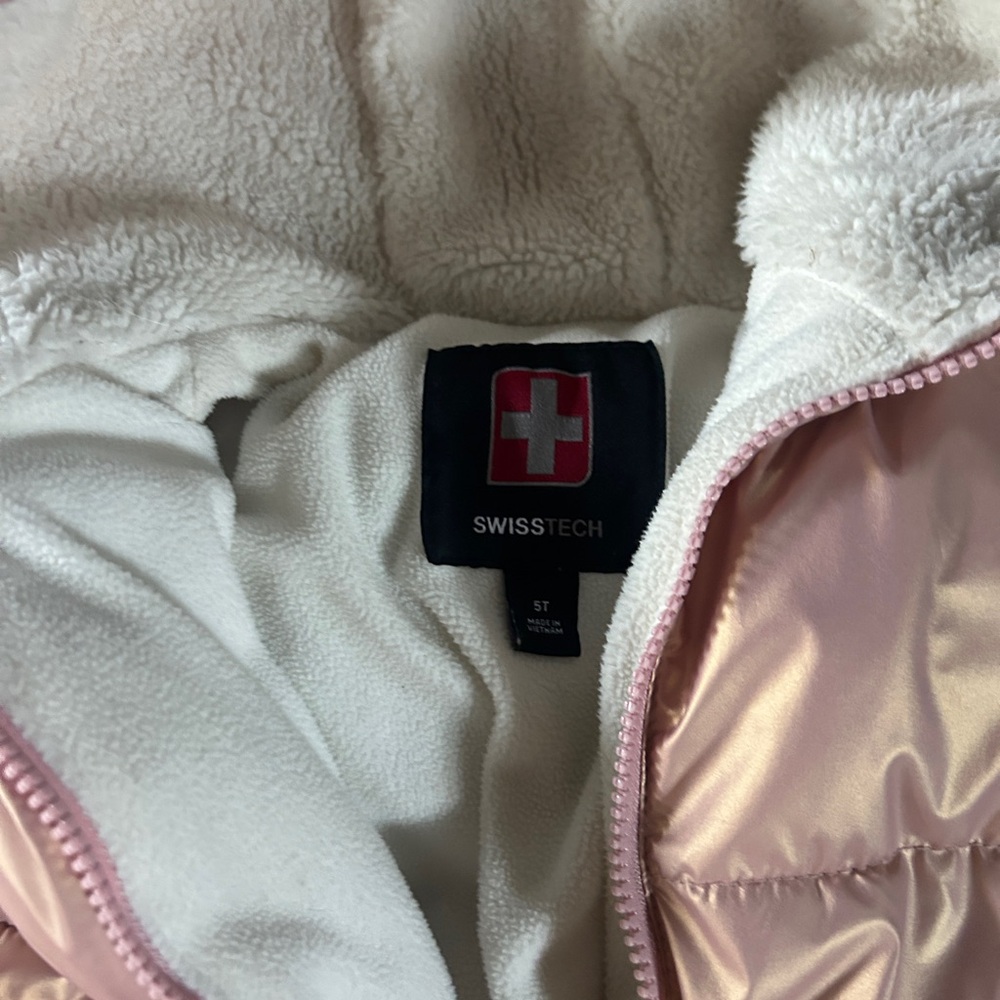 Swiss Tech Pink and White Puffer Jacket - Picture 3 of 3